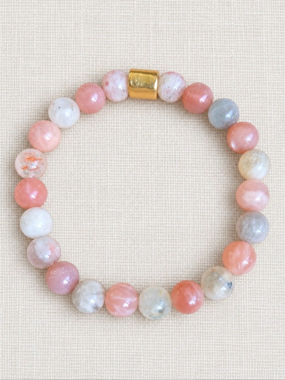 Arusha Sunstone & Sunstone Stretch Bracelet | 8 mm | Handmade